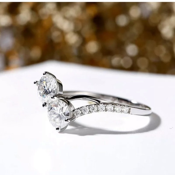 NEW 925Silver Rings for Women White Sapphire Rings - Picture 2 of 4